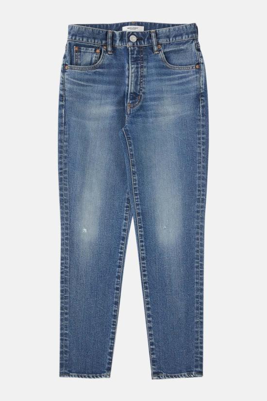  마우지 데님 팬츠 무시 레트 스키니 하이진 다크 블루