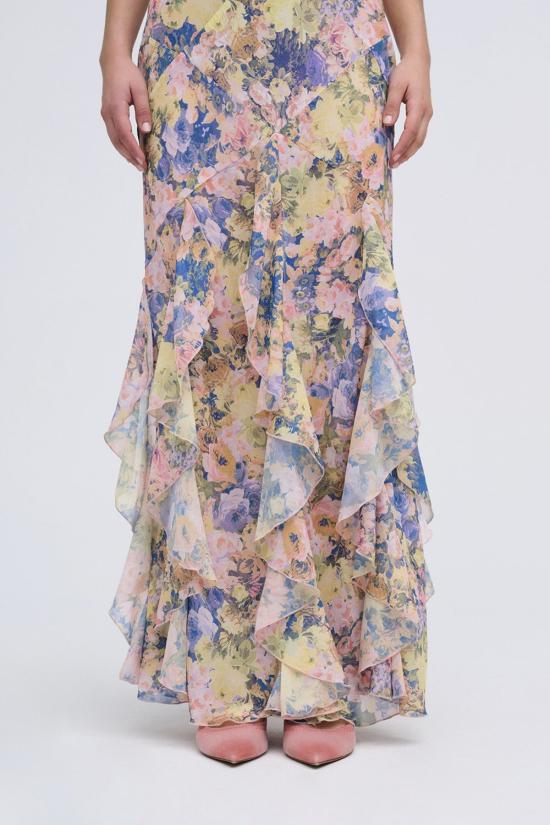  포러브앤레몬스 롱 원피스 For Love & Lemons Elea 맥시 드레스 핑크 - FOR LOVE & LEMONS