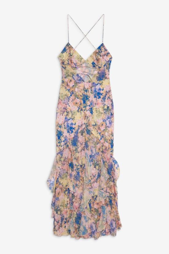  포러브앤레몬스 롱 원피스 For Love & Lemons Elea 맥시 드레스 핑크 - FOR LOVE & LEMONS