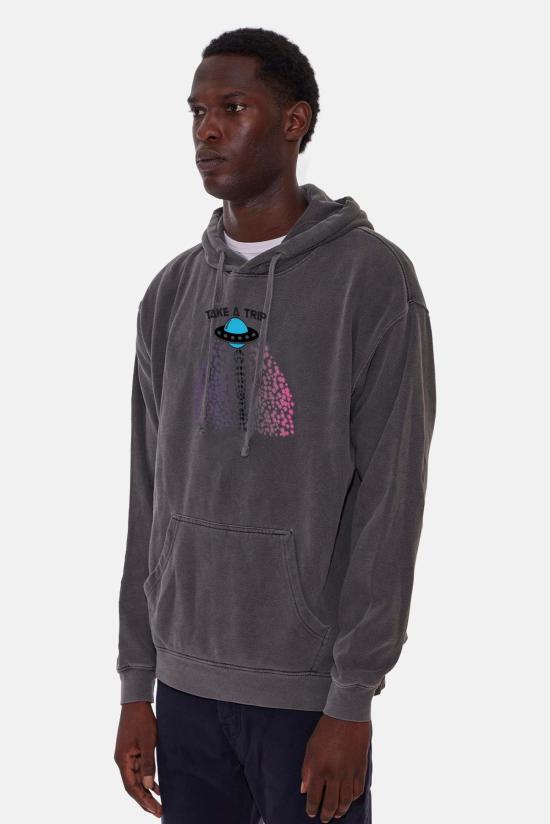  Blue&Cream 후드 티셔츠 블루&크림 테이크 어 트립 후드 빈티지 블랙 - BLUE&CREAM