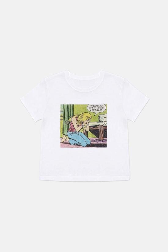  블루&크림 반팔 티셔츠 T52336 WHITE
