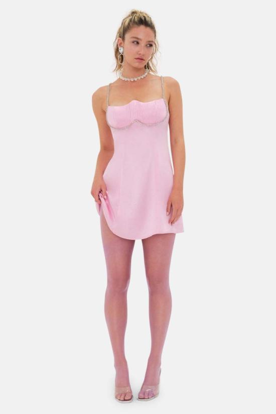  포러브앤레몬스 숏 원피스 For Love & Lemons 엘로라 미니 드레스 핑크