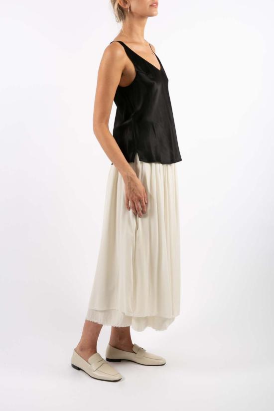  amannna 민소매 티셔츠 아마나 새틴 탱크 블랙 - OTHER BRANDS