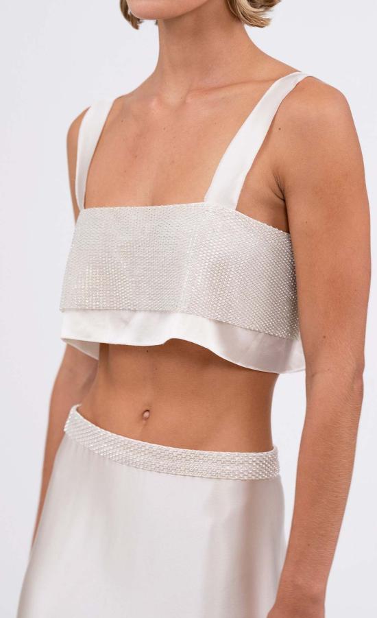  논살란트 레이블 민소매 티셔츠 넌샬런트 라벨 카프리 크롭 샴페인 - NONCHALANT LABEL