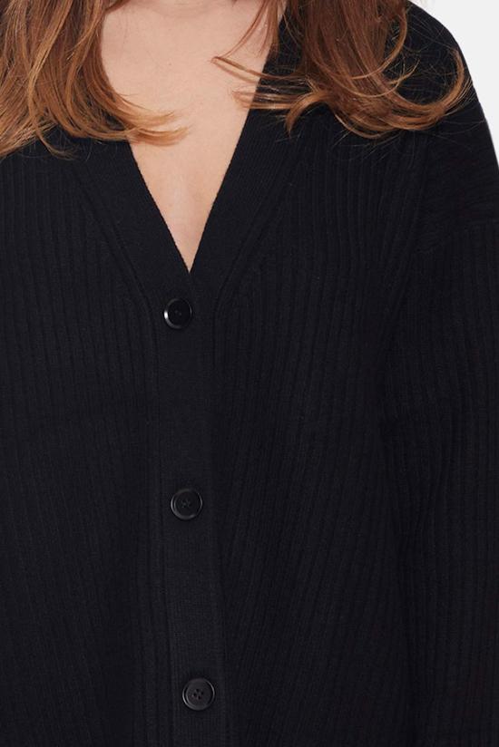  더 타일 클럽 가디건 타일 클럽 루시 리브 코쿤 카디건 블랙 - THE TILE CLUB