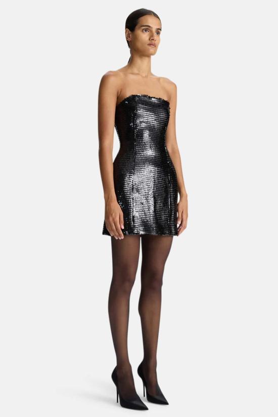  에이엘씨 숏 원피스 A.L.C. 엘시 스트랩리스 세퀸 미니 드레스 블랙 - A.L.C.