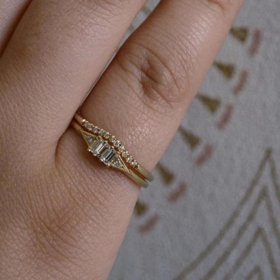  제니 권 디자인스 반지 제니 권 디자인 다이아몬드 스프링클 아치 링 멀티 - JENNIE KWON DESIGNS