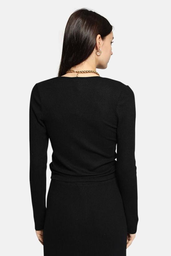  The Range 반팔 티셔츠 레인지 브러시드 알로이 개더드 롱슬리브 블랙 - THE RANGE