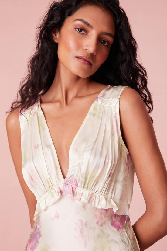  러브쉐이크팬시 롱 원피스 러브 쉑 팬시 수니바 드레스 피치 세이지 - LOVESHACKFANCY