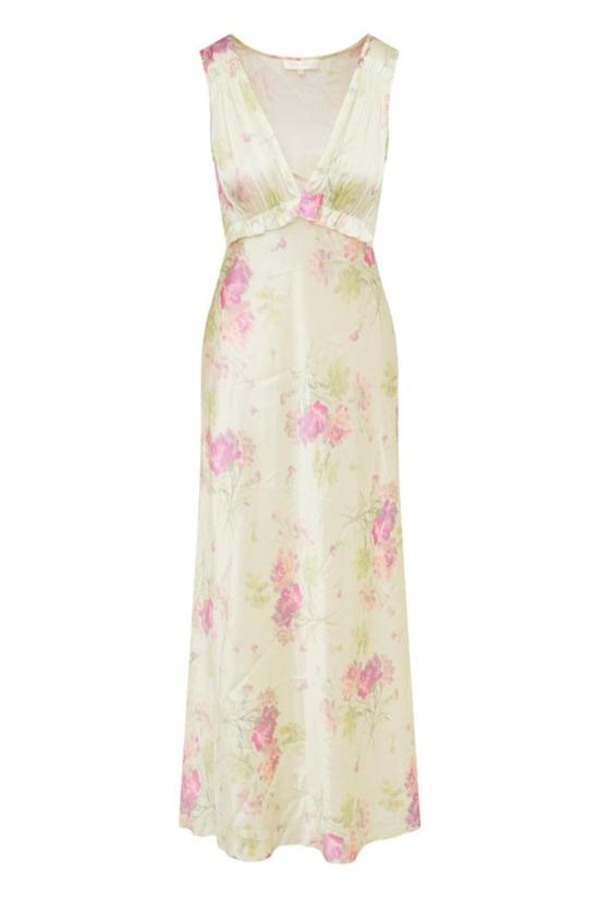  러브쉐이크팬시 롱 원피스 러브 쉑 팬시 수니바 드레스 피치 세이지 - LOVESHACKFANCY