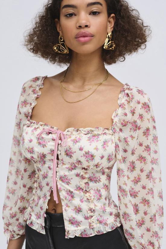  포러브앤레몬스 블라우스 사랑과 레몬을 위해 에티엔 탑 - FOR LOVE & LEMONS