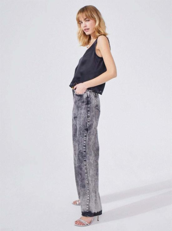  헤일리 멘지스 데님 팬츠 Hayley Menzies Boyfriend Acid Washed Jeans 회색 - HAYLEY MENZIES