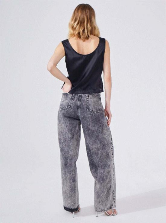  헤일리 멘지스 데님 팬츠 Hayley Menzies Boyfriend Acid Washed Jeans 회색 - HAYLEY MENZIES