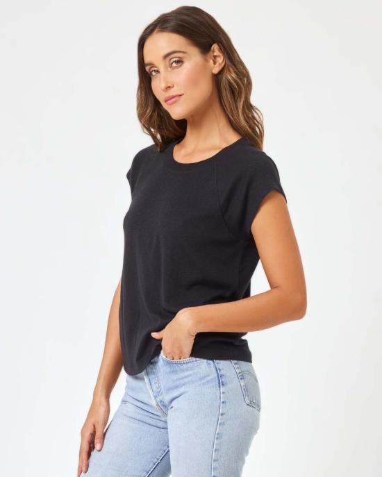  엘스페이스 반팔 티셔츠 LSpace 선데이 티 블랙