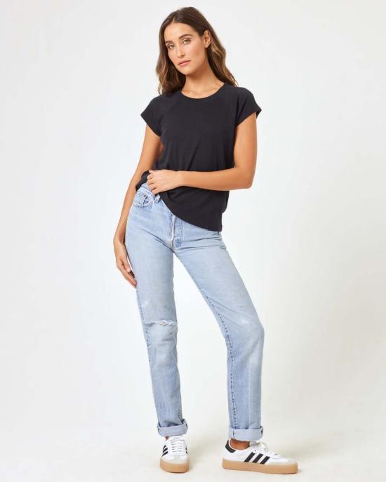  엘스페이스 반팔 티셔츠 LSpace 선데이 티 블랙 - L SPACE