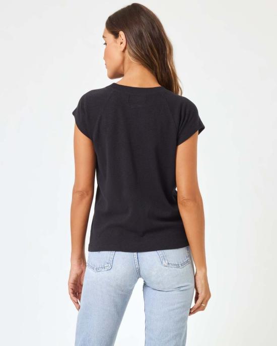  엘스페이스 반팔 티셔츠 LSpace 선데이 티 블랙 - L SPACE