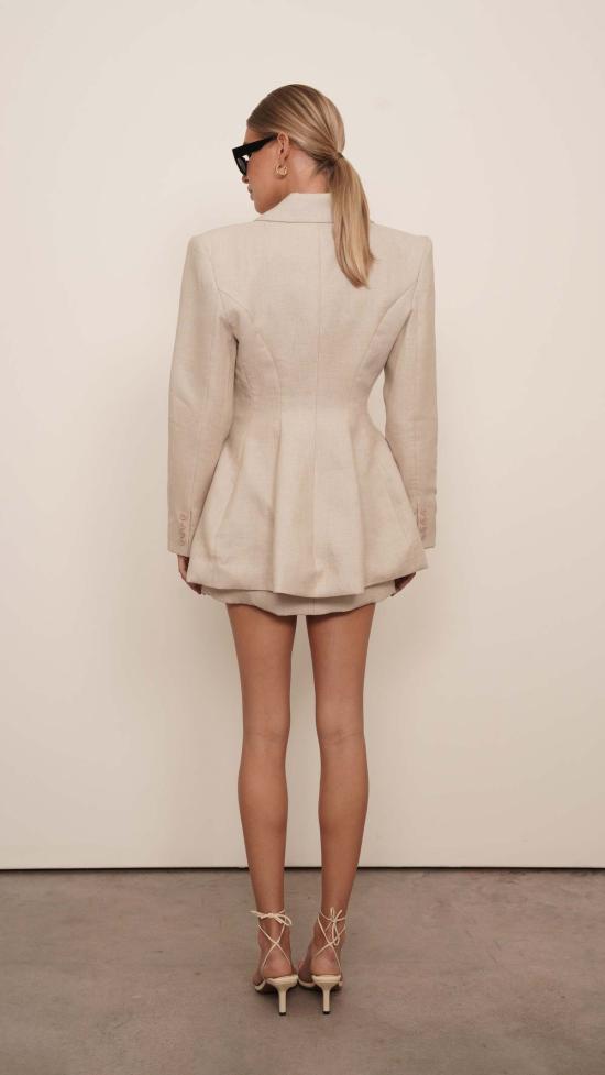  파렌테지 숏 원피스 코랄라인 리넨 드레스 오트 - PARENTEZI