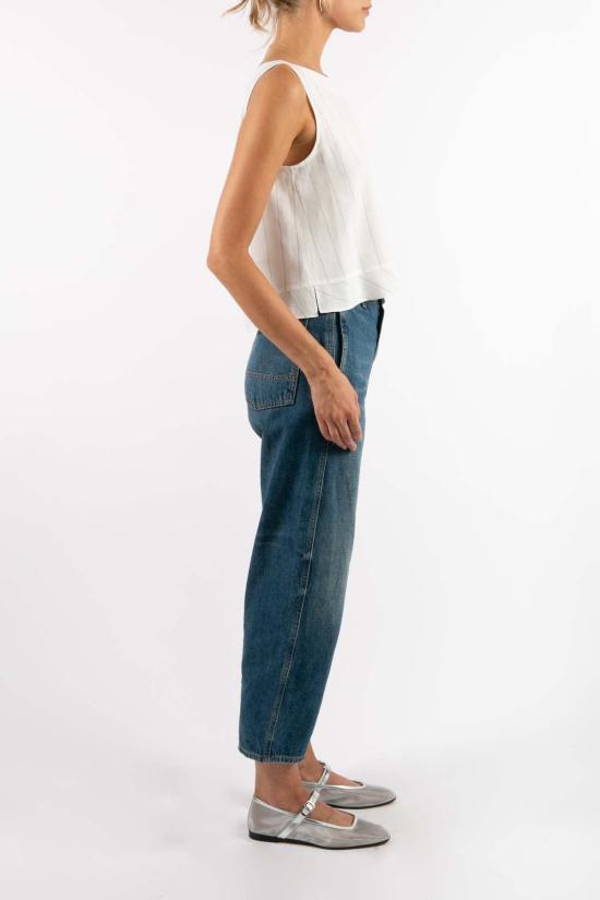  amannna 민소매 티셔츠 아마나 사바나  화이트 스트라이프 - OTHER BRANDS