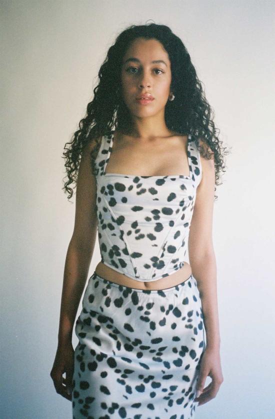  프리스카베라 민소매 티셔츠 Priscavera Dalmation 코르셋 탑 멀티 - PRISCAVERA