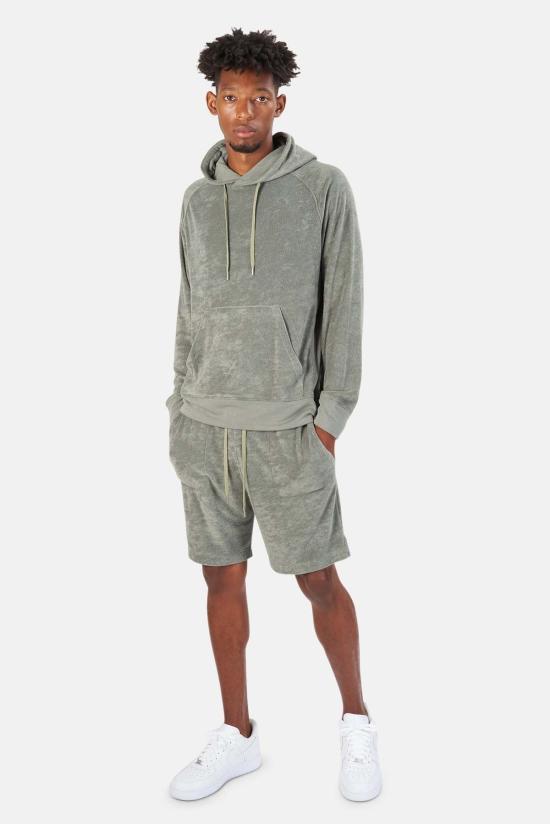  블루&크림 숏팬츠 풀 테리 숏 카키 - BLUE&CREAM