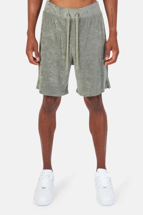  블루&크림 숏팬츠 풀 테리 숏 카키 - BLUE&CREAM