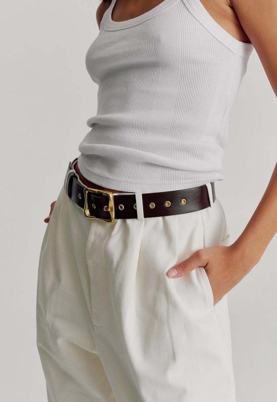  BRIE LEON 레귤러 벨트 브리 레온 에브리데이 버클  초콜릿 - OTHER BRANDS