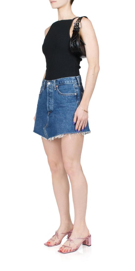  에이골디 숏 스커트 아골드 파커 앵글드 헴 스커트 페이버 - AGOLDE