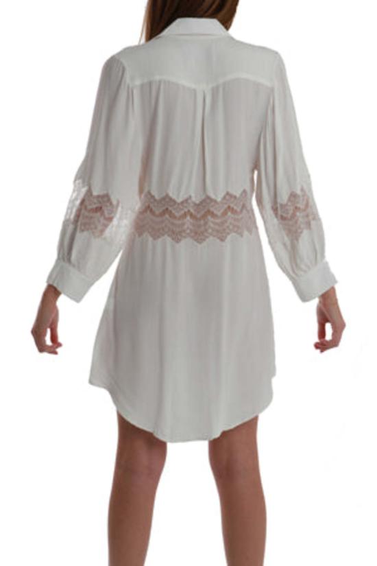  Shakuhachi 숏 원피스 샤쿠하치 자수 레이스 셔츠 드레스 화이트 - OTHER BRANDS