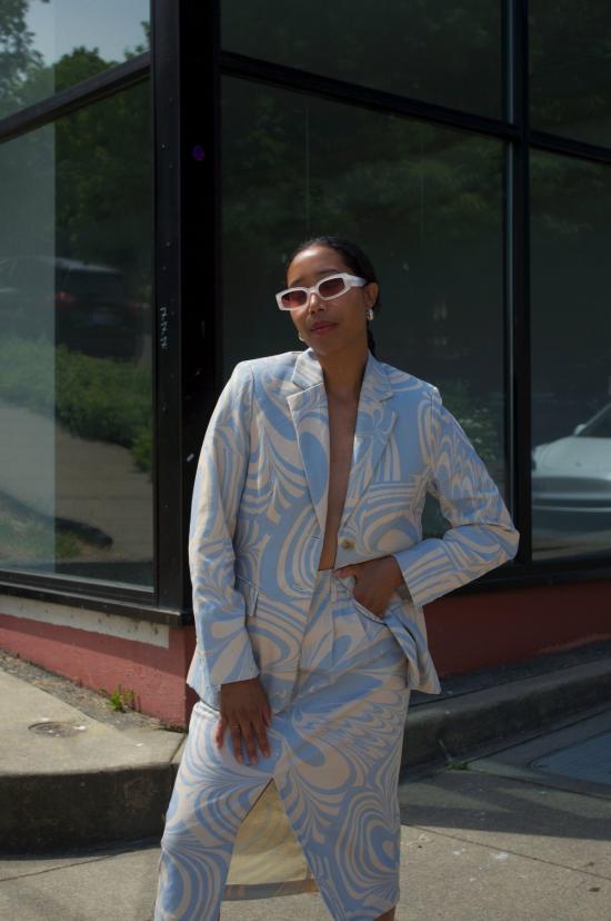  언타이틀드 인 모션 수트 자켓 제목 없음 모션 비드란 블레이저 누바 스카이 - UNTITLED IN MOTION