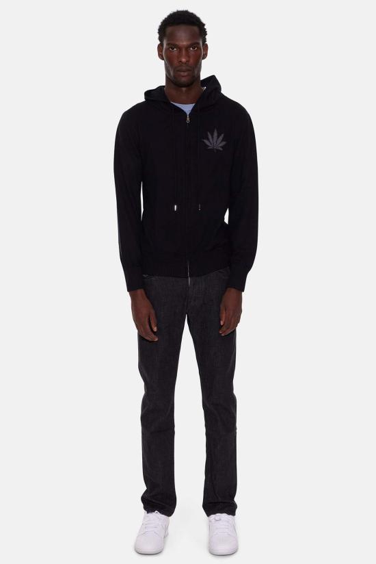  Blue&Cream 자켓 블루&크림 리프 인타르시아 지퍼 블랙 리드/라바 - BLUE&CREAM