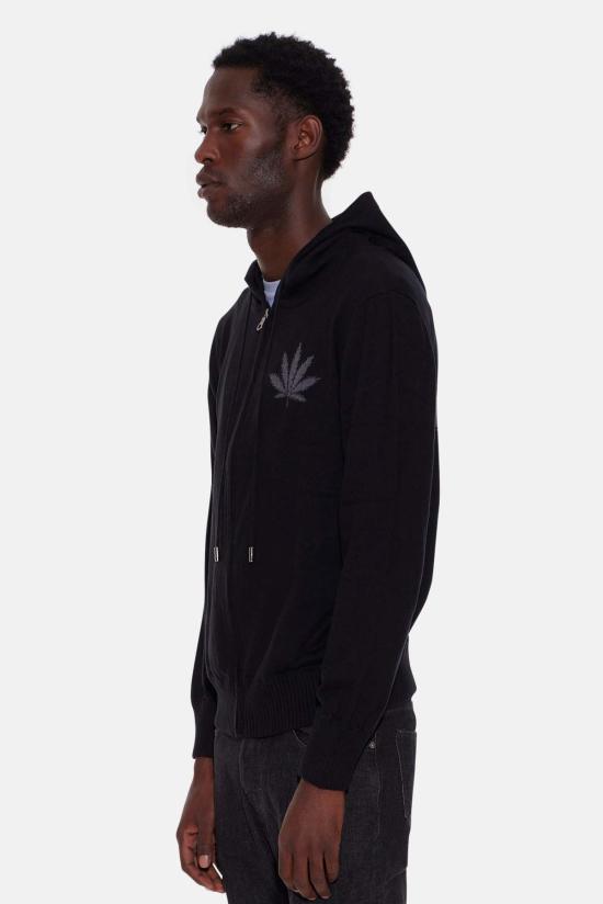  Blue&Cream 자켓 블루&크림 리프 인타르시아 지퍼 블랙 리드/라바 - BLUE&CREAM