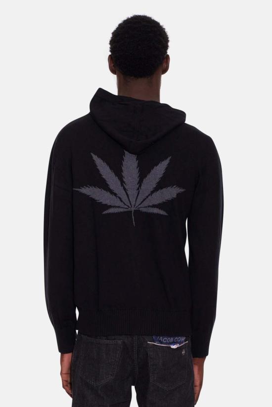  Blue&Cream 자켓 블루&크림 리프 인타르시아 지퍼 블랙 리드/라바 - BLUE&CREAM