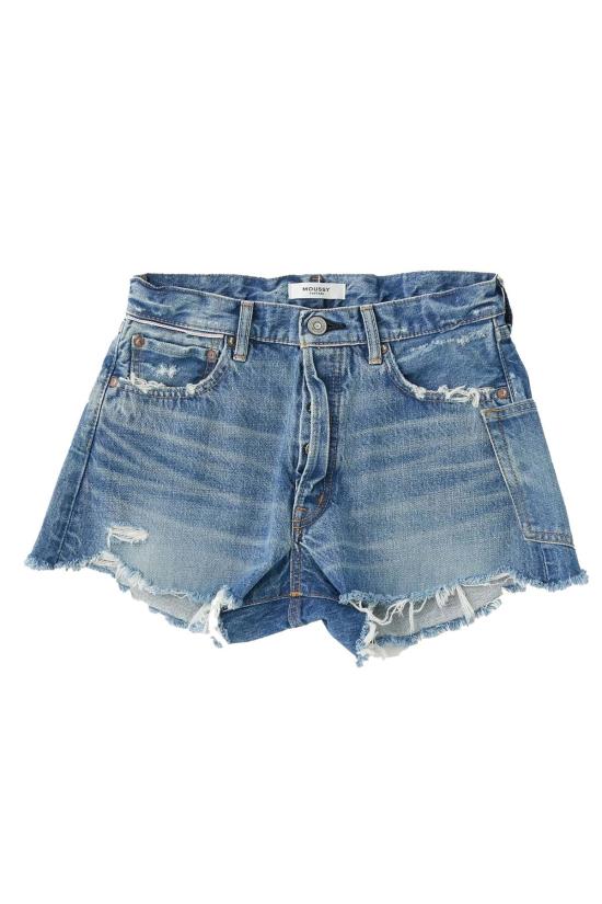  마우지 데님 숏팬츠 Moussy Mv Fairywood 숏 블루 - MOUSSY