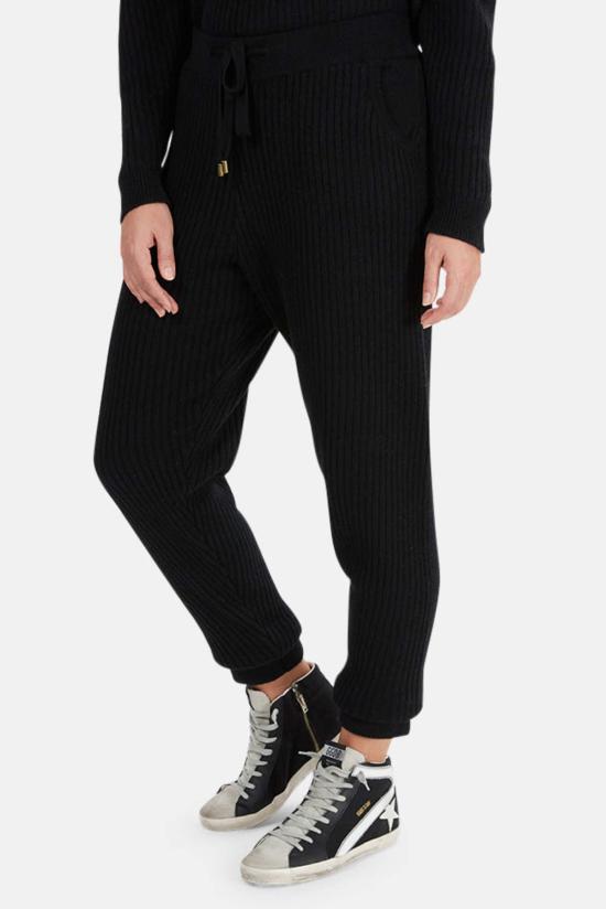  더 타일 클럽 스트레이트 팬츠 타일 클럽 플로렌스 리브 캐시미어 팬츠 블랙 - THE TILE CLUB