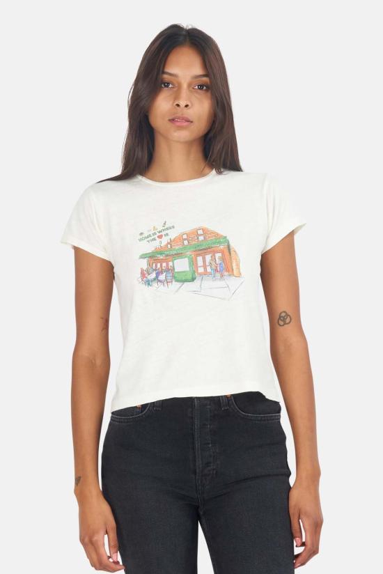  블루&크림 반팔 티셔츠 피티 티 에크루