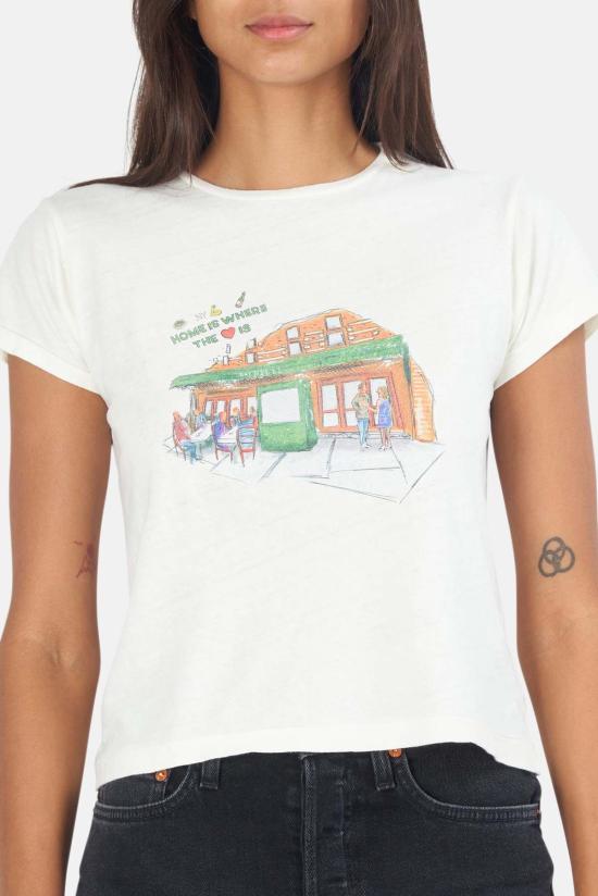  블루&크림 반팔 티셔츠 피티 티 에크루 - BLUE&CREAM