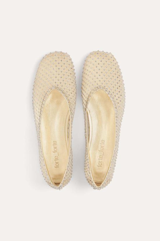  포르테포르테 플랫 슈즈 포르테 포르테 메시 발레리나 플랫 스톤 - FORTE FORTE