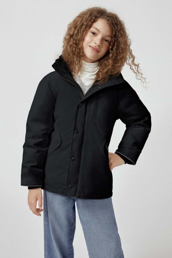  캐나다구스 숏패딩 유스 로건 파카 블랙 - CANADA GOOSE