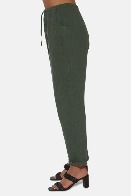  더 타일 클럽 스트레이트 팬츠 타일 클럽 듄 거즈 팬츠 바질 - THE TILE CLUB