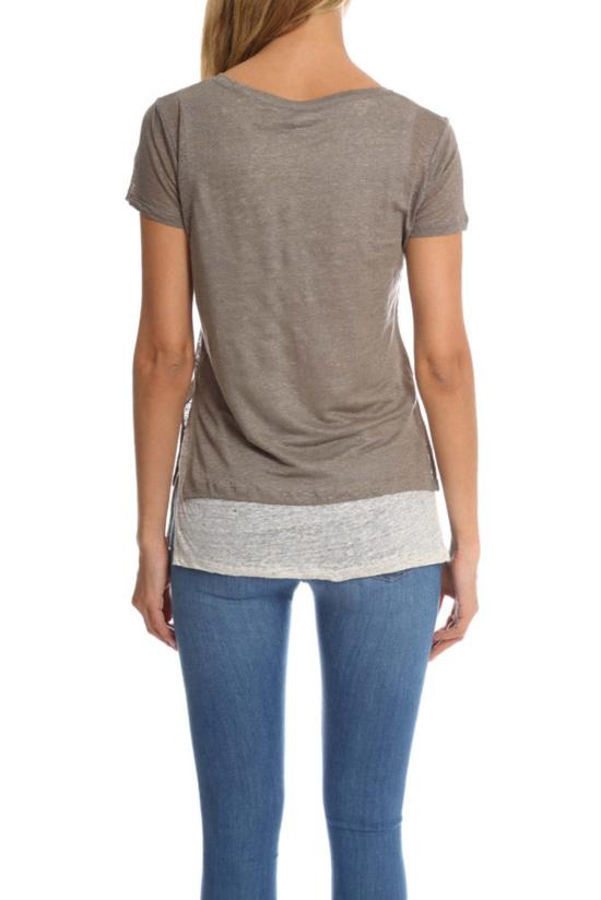  마제스틱필라쳐 반팔 티셔츠 Majestic Filatures 더블 레이어 V넥 티 아미 카라레 - MAJESTIC FILATURES