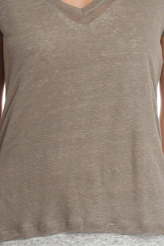  마제스틱필라쳐 반팔 티셔츠 Majestic Filatures 더블 레이어 V넥 티 아미 카라레 - MAJESTIC FILATURES