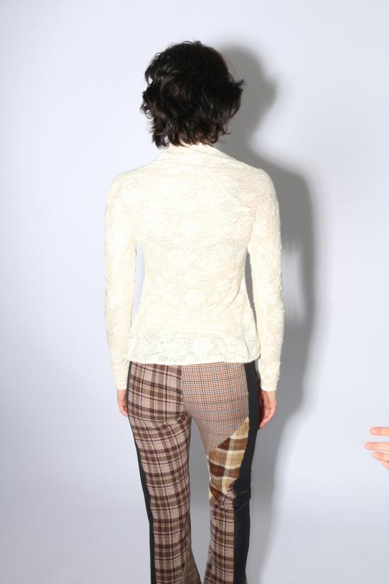  Yuhan Wang 셔츠 유한왕 자카드 탑 샴페인 플로럴 - YUHAN WANG