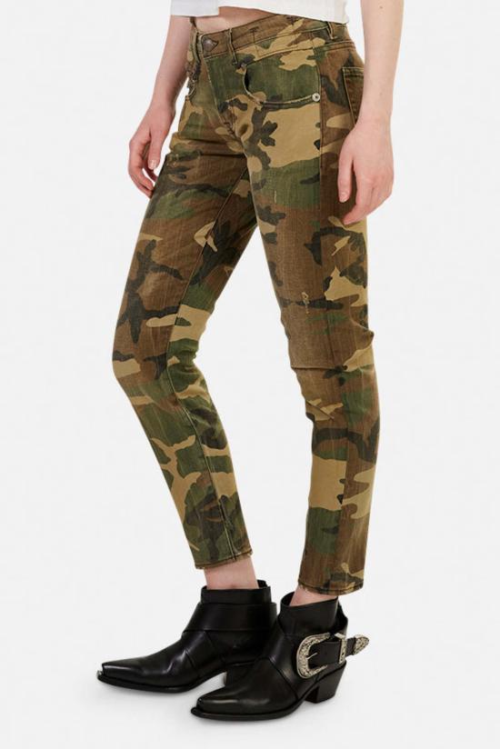  알13 데님 팬츠 R13 보이 스키니 진 베이지 카모 - R13