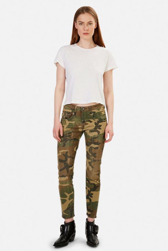  알13 데님 팬츠 R13 보이 스키니 진 베이지 카모 - R13