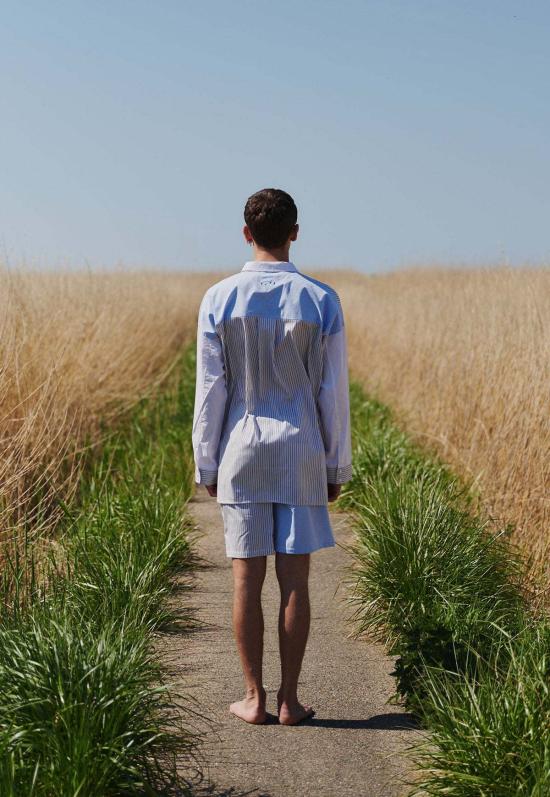  Resume 긴팔 셔츠 이력서 스트라이프  멀티 브라운/블루 - OTHER BRANDS