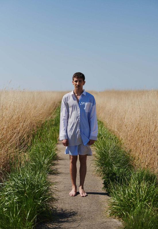  Resume 긴팔 셔츠 이력서 스트라이프  멀티 브라운/블루 - OTHER BRANDS