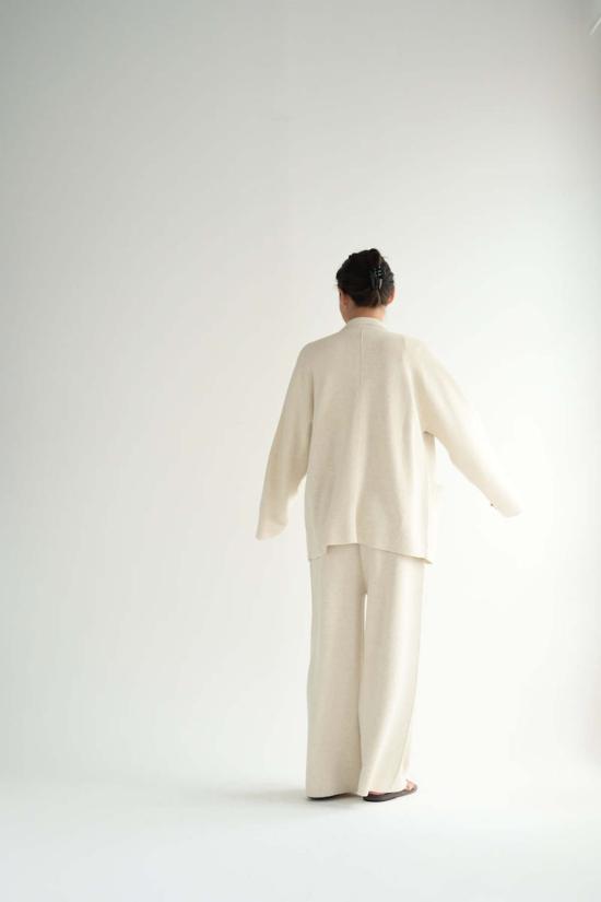  로렌 마누지안 스트레이트 팬츠 더블 니트 팬츠 헤시안 - LAUREN MANOOGIAN