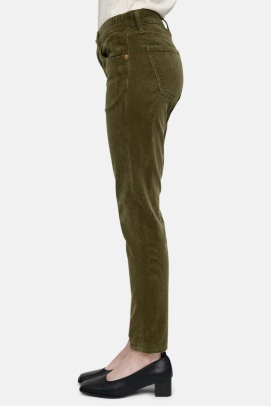  마우지 스트레이트 팬츠 Moussy Ailey 코듀로이 팬츠 카키 - MOUSSY