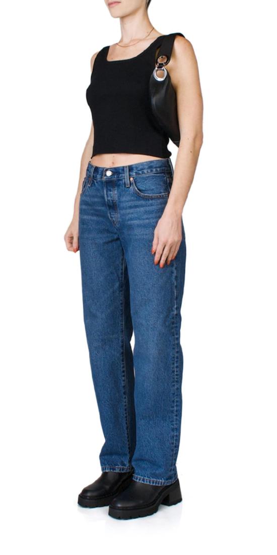  에태르네 민소매 티셔츠 에테르네 크롭드 스쿠프넥 탱크 블랙 - ETERNE