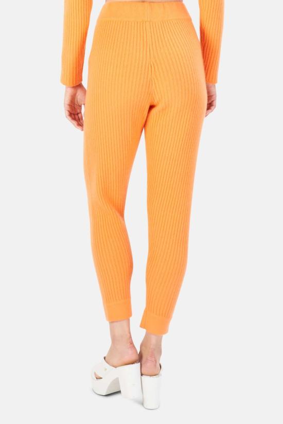  더 타일 클럽 스트레이트 팬츠 타일 클럽 플로렌스 리브드 캐시미어 팬츠 오렌지 - THE TILE CLUB